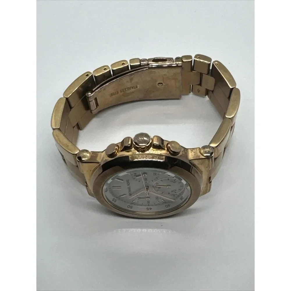 Michael Kors Runway MK5223 Women's Rose Gold-Tone Analog White Dial Watch JNA806